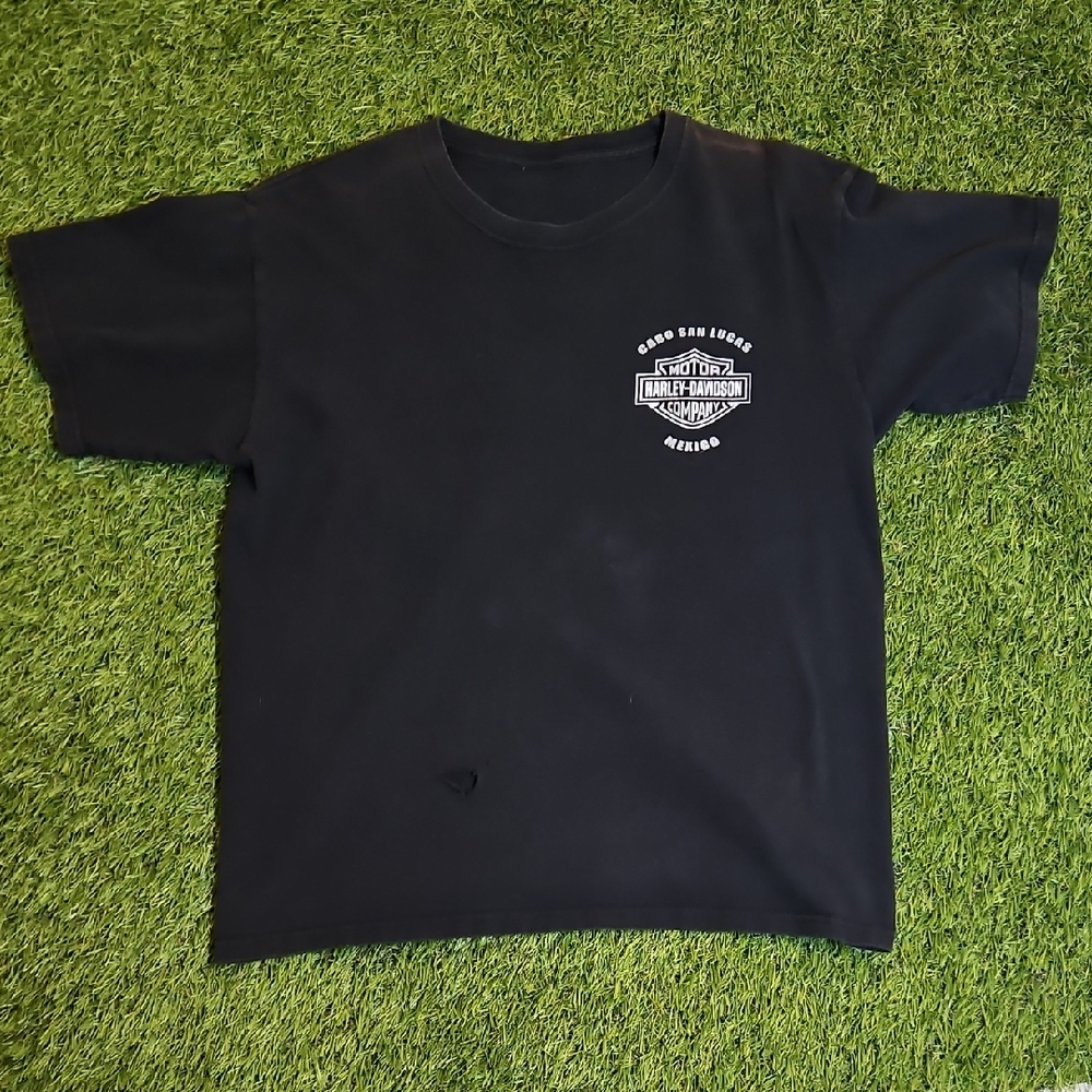 Vintage Harley-Davidson Black Tee with White Logo Rare Made In Usa 00s - Picture 2 of 4